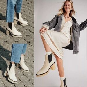 Free People White Leather James Chelsea boots - brand new size 37